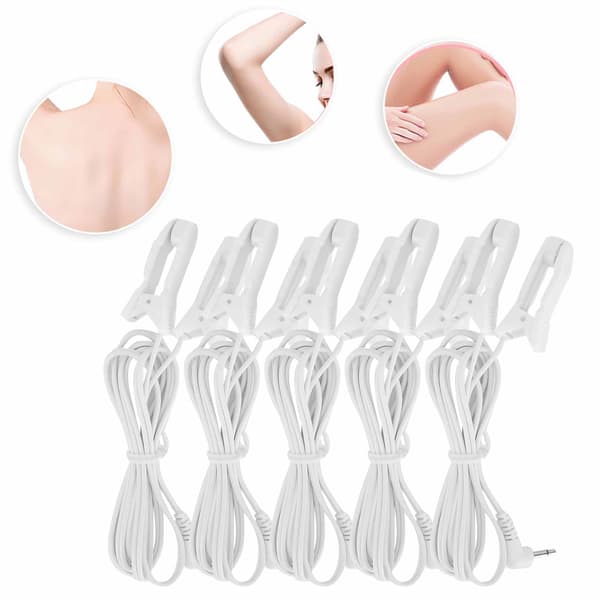 5 stk. 2,5 mm øreclips elektrode ledning til digital TENS massage maskine