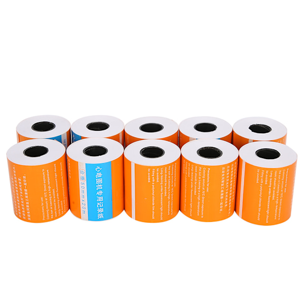10 stk. Elektrokardiograf termisk papir Elektrokardiograf Maskinudskrivning Tegnepapir 50 mm x 20 m