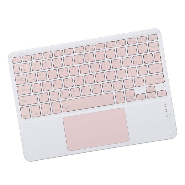 Trådløst tastatur med touchpad Quadrate Keycap Ultra Tynn 10-tommers trådløst tastatur med RGB-bakgrunnsbelysning for hjemmekontor Rosa