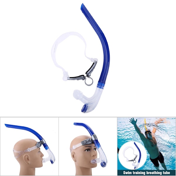 Front Svømming Pustende Rør Utstyr Snorkel Undervannsdykking Snorkling Tilbehør Blå