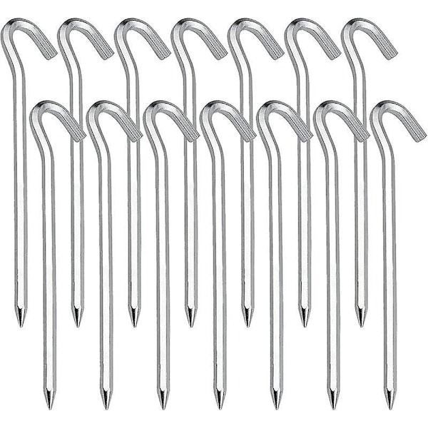 14 Stycken Tältpinnar, Ståltältpinnar Markfäste Krokar för Tält Camping Trädgårdsarbete, 18cm