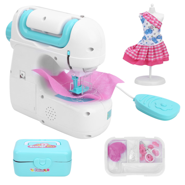 Symaskinesæt Elektrisk husholdningsmini-symaskine-legetøjstøj til børn