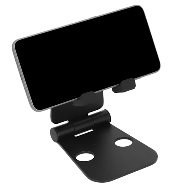Fällbar och bärbar svart dubbel L-formad ergonomisk design bordsstativ för telefon för utomhusbibliotek