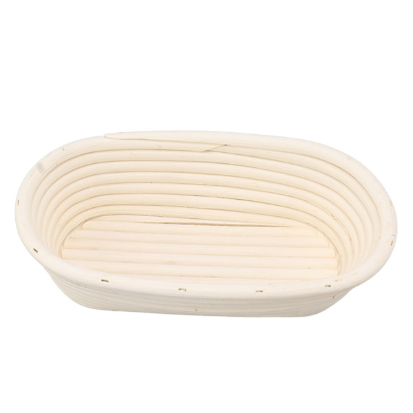 25cm Brød Hævekurv Sæt Oval Naturlig Rattan Surdej Hævekurv Dejskraber Klud Liner Pensel