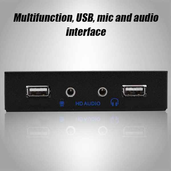 USB2.0 HDAUDIO Floppy Frontpanel 3,5' 9Pin til 2 USB2.0 Interface med Mic Audio
