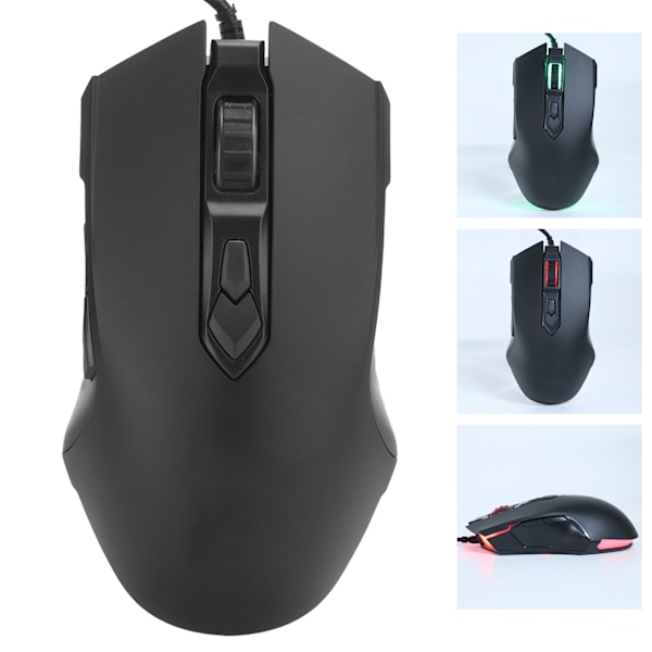 AJAZZ kablet mus USB RGB stationær bærbar gaming justerbar DPI computer tilbehør AJ52AJ52 Athletic Black