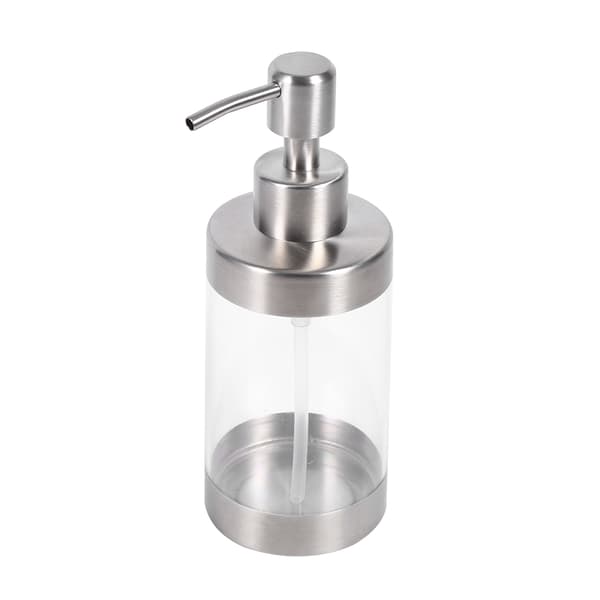 1 stk. 350 ml sæbedispenser bordplade pumpe lotionflaske 304 rustfrit stål og akryl