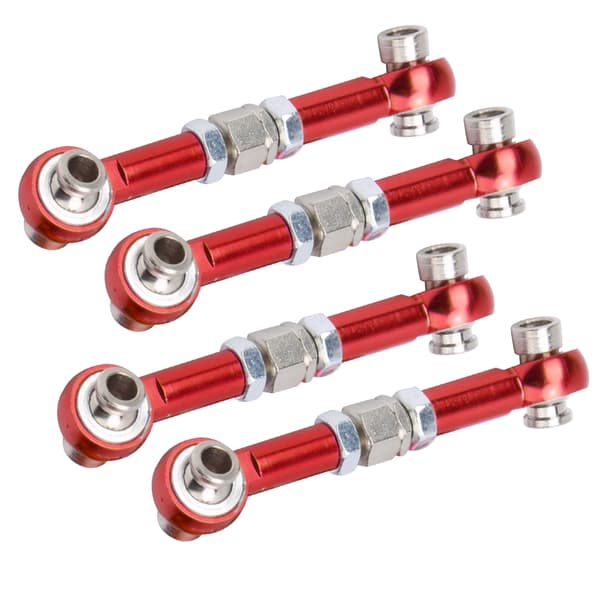 4 stk. styrestang i aluminiumslegering RC opgraderingsdele, passer til HSP 94122 1/10 bilrød