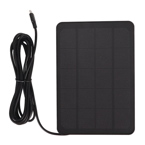 Kamera solpanel IP65 Vandtæt kameraoplader 5V 4W Høj effektivitet til Micro USB C Sort