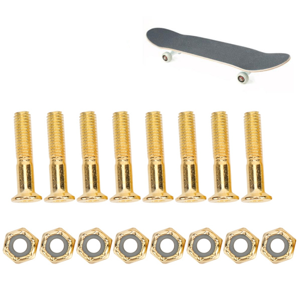 MS3301-8 Aluminiumlegering Professionell Hållbar 25mm Skateboardspik med Mutter Tillbehör Guld