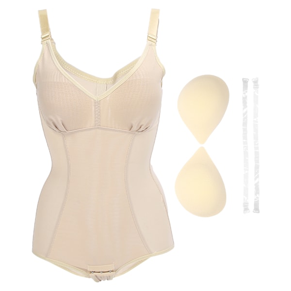 Trådløs BH Kvinner Shapewear Slankende Kroppsforming Pustende Full Body Bodysuit (Hudfarge)L