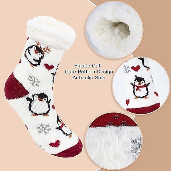 Penguin Slippers Damstrumpor - Varma halkfria vinterstrumpor