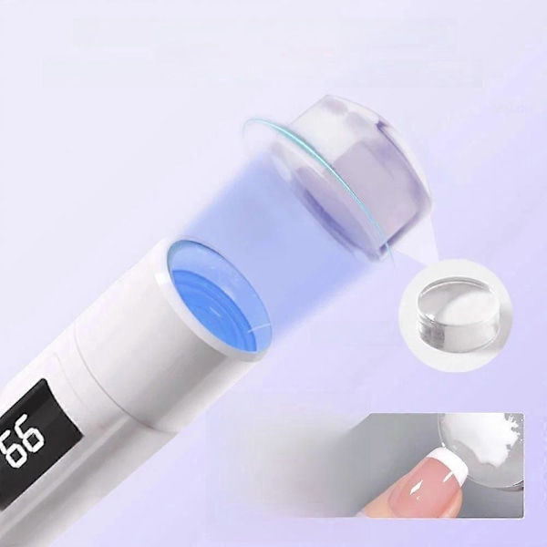 Bärbar Mini UV LED Nagellampa med Ställ för Manikyr Torklampa Professionell Ultraviolett USB Uppladdningsbar Vit