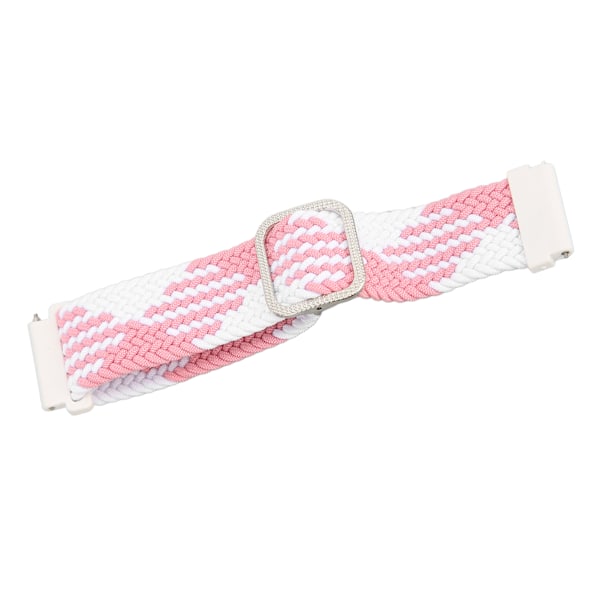 22mm klockarmband elastisk nylon flätad justerbar handledsrem armband för Huawei Watch 3Pink White