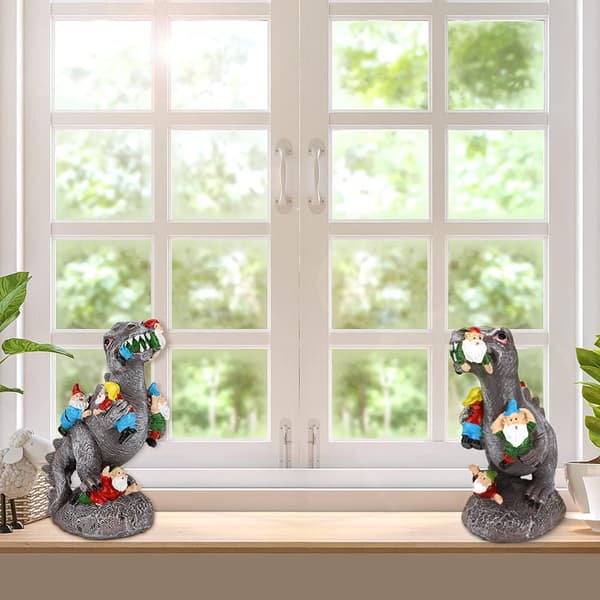 18CM Dinosaurushagefigur for utendørs dekorasjon, terrasse, pynt, gave