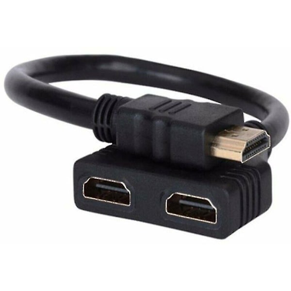 Kompatibel HDMI 2 Dubbel Port Y Splitter 1080p HDMI-kompatibel V1.4 Hane till Dubbel Hona Adapterkabel 1 In 2 Ut