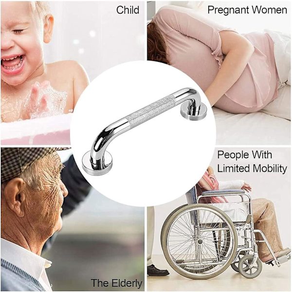 Ruostumattomasta teräksestä valmistettu seinään kiinnitettävä wc-käsijohde - 40 cm