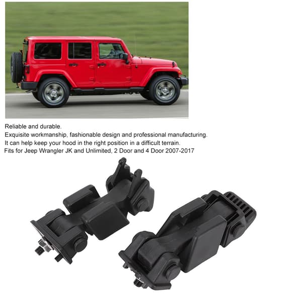 2PCS Bilhuvskydd Spärrtillbehör Passar för Jeep Wrangler JK 2007-2017