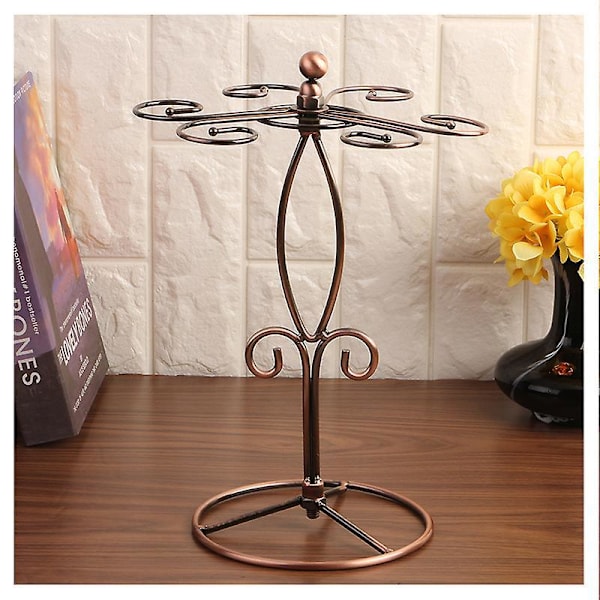 Metal Vin Glas Holder med Scrollwork Design - Bordplade Stemware Opbevaringsstativ