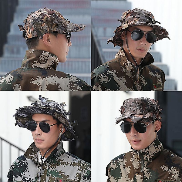 3D Blade Camo Hatte Udendørs Solbeskyttelse Fiske Jagt Hat Bred Skygge Klap Hat