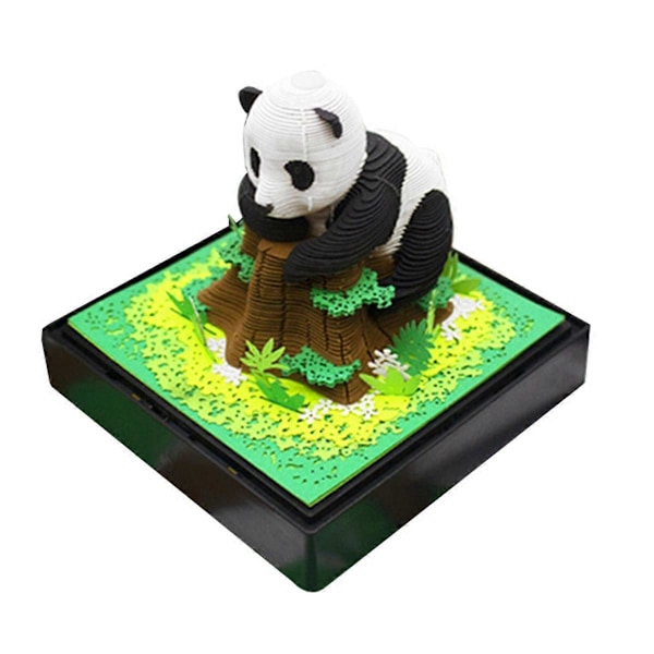 Panda Kalender 2024 Papirudskæringskunst med Lys Tidsstykke Kalender