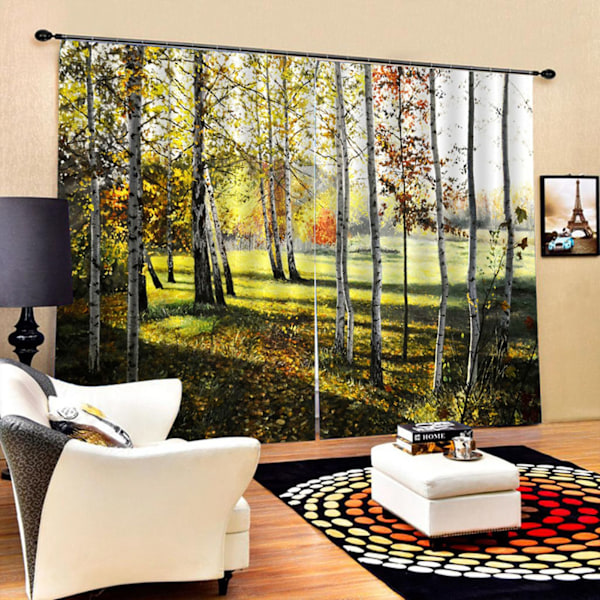 Moderne stue soveværelse høj kvalitet vindue fuld skygge tryk gardin (170*200cm)