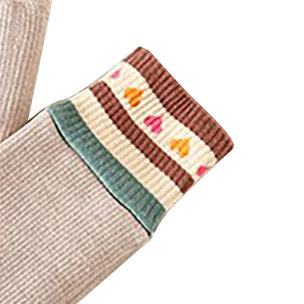 Flickor Vinter Tjocka Varma Byxor Öppna Gren Byxor Stripe Love Flickor Bomulls Leggings M Havregrynsfärg Ålder 2 till 4 År Gamla