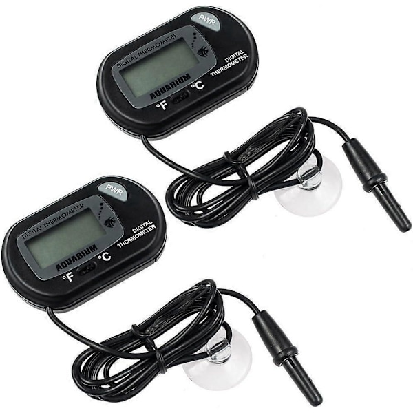 2-delad LCD Digital Akvarietermometer Fisk Tank Vatten Glasbehållare Temperatur