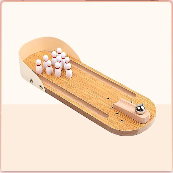 Miniatyr Bowlingspill i Tre - Morsomt Kontorspill for Stressavlastning