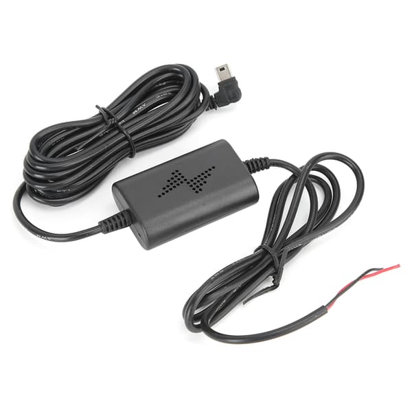 Dashcam Hardwire Kit 12V/24V till 5V 2.5A Vänstervinkel Mini USB Step-Down-kabel för parkeringsövervakning