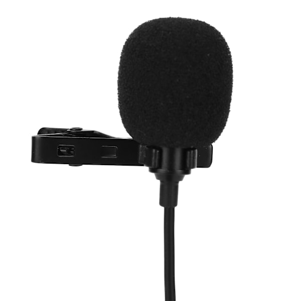 Mini 3,5 mm Lavalier Clipon Mikrofon Live Broadcast Intervju MIC för Mobiltelefon Dator (1,5 m)
