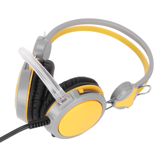 Gaming Headset Støjreducerende Stereo Ergonomisk Kablet Computer Gaming Hovedtelefon med Mikrofon til PC Gul