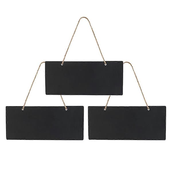 Hanging Chalkboard Message Memo Board Cafe Exhibition Reusable Writing Board 1 Set Black Black 18.00X8.00X0.30CM