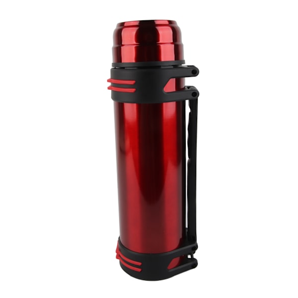 304 rustfritt stål vannflaske 2,5L isolert vannflaske med bærehåndtak bred munn reise termokanne kald varm 24 timer rød