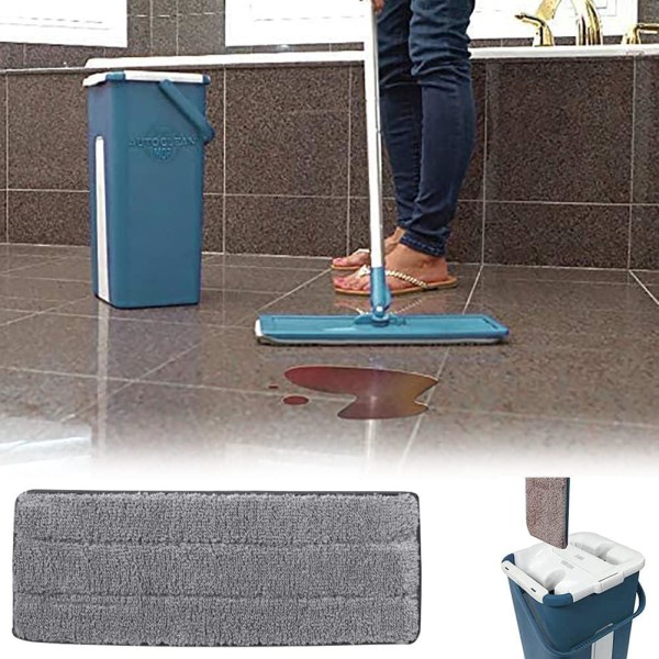 Moppepuder, 6 stk udskiftningspuder, mikrofiber rengøringspude til husholdningsmoppehoved, til rengøring og skrubning af våde eller tørre gulve