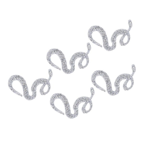 SnakE Formade Strass Trim Band Mesh Wrap Roll DIY Klädtillbehör Applikation (silver)