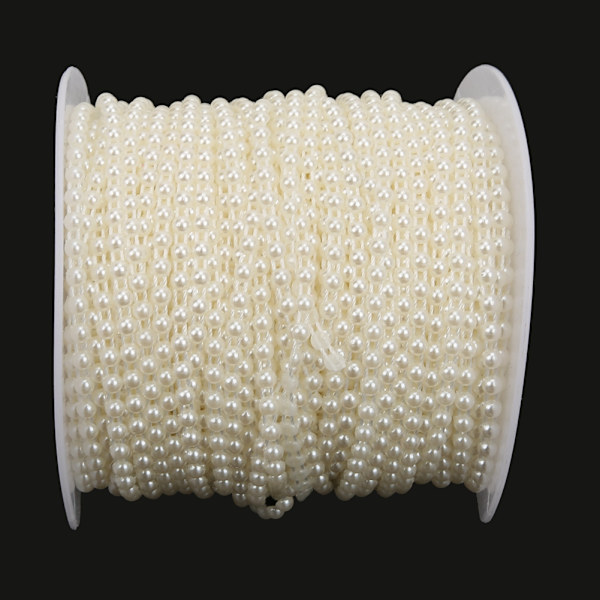 4mm 50m Imiterad pärlsträng Konstgjorda pärlor Tillbehör DIY Bukett Kläder Material