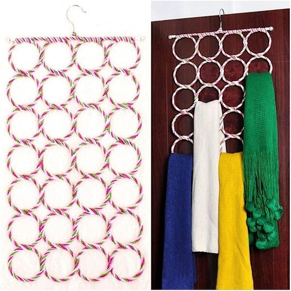 Garderobe Organizer Kroge til Supplerende Sjal, Bøjler, Bælter, Tørklæder og Slips