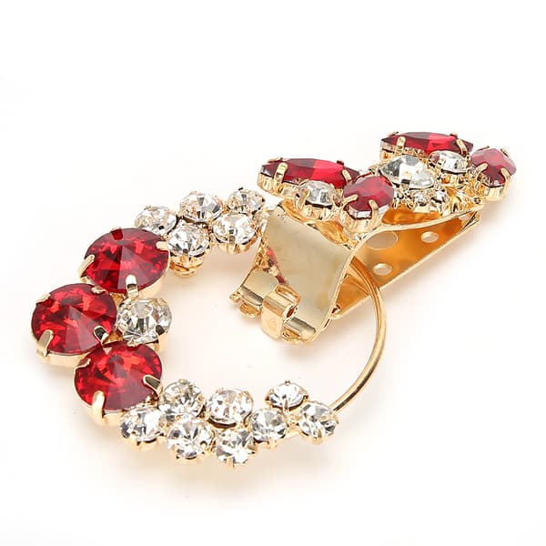 Rhinestone Krystallspenne Blomst Rund DIY Klær Søm Dekorasjon Tilbehør Rød Rund