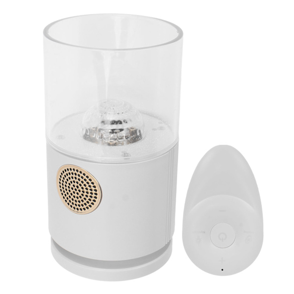 Projektor Salt Lampe Bluetooth Højttaler Fjernbetjening Dekorativ Projektion Salt Nat Lys til Soveværelse Kontor Hvid