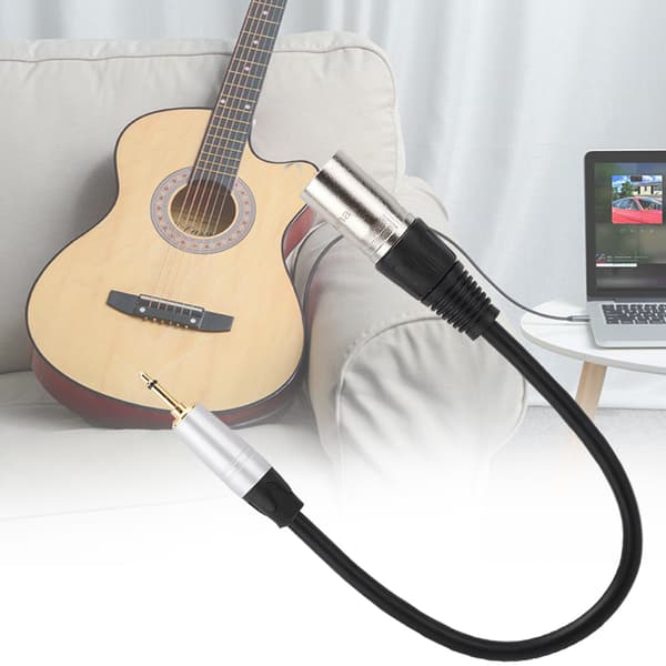 Gullbelagt 3,5 mm mono hann til 3PIN XLR hann PVC-eksteriør sinklegeringskall adapterkabel 0,3M