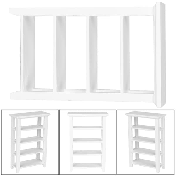 Miniature Møbelmodel Træ 4-Lags Hylde Display Rack til 1:12 Dukkehus Tilbehør