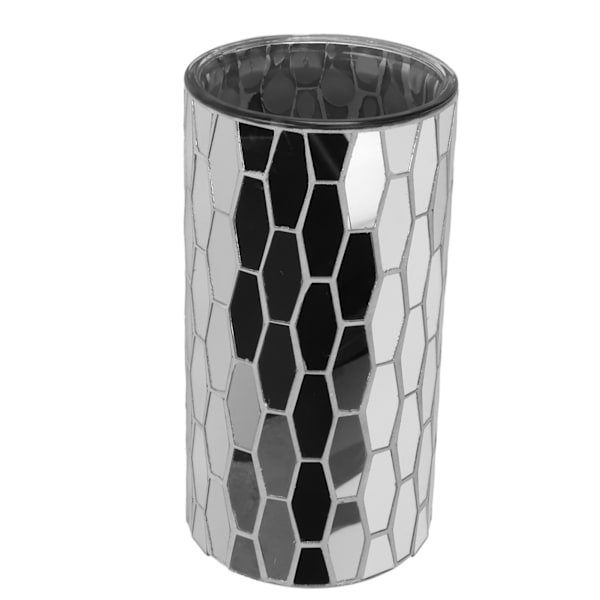 Glassblomstvase Elegant geometrisk mosaikkstil 7,9 tommer høy 3,9 tommer bred skrivebordsvase for sovesal for familiekontor