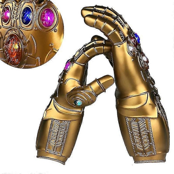 Gem Avengers 4 Aikuisten Tyyliset Led-Valolla Hehkuvat Käsineet Thanos Infinity War