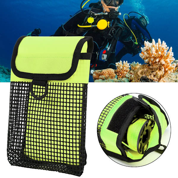BG-984 Scuba Diving Gear Bag Bærbar Letvægts Mesh Undervands Opbevaring Bære TaskeFluorescerende grøn