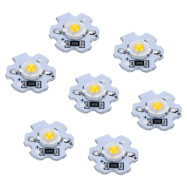 25 kpl 5 V LED-sirut 200 LM 1 W Power LED-lamppuhelmet tee-se-itse-valaisimiin Lämmin valkoinen 3000-3200K