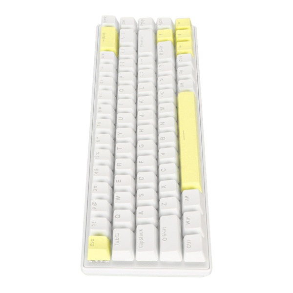 Gaming-tastatur USB 68 taster Blå bryter N-tasters rollover 10 RGB-bakgrunnsbelyste moduser Kablet tastatur for stasjonær bærbar PC Hvit Gul
