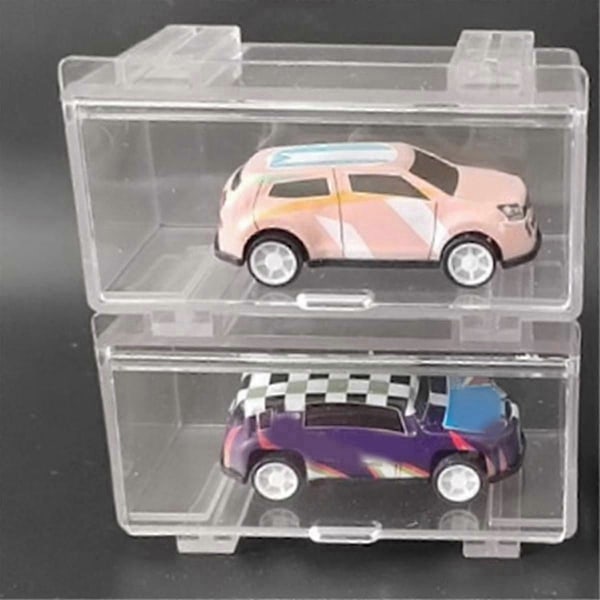 10 stk. Klar Akryl Display Case til Bilform, Hjul Bilmodel Display Case Skala Hjul Display Case A