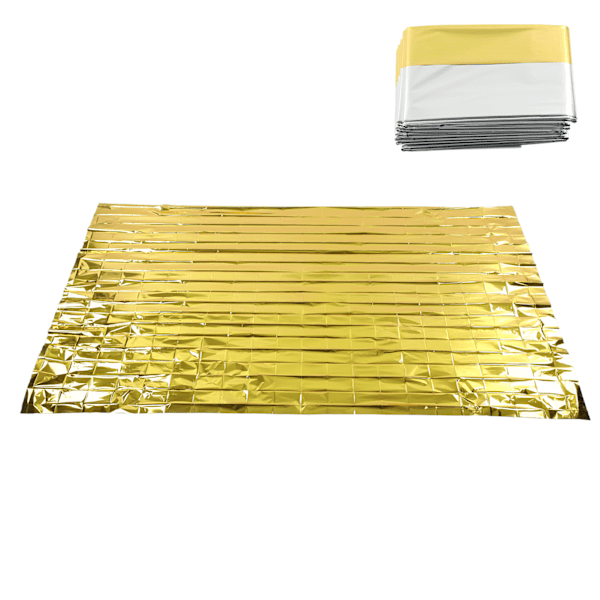 3PCS Nödfiltar Guld Silver 2 Färg Reflekterande Termisk Filt Vattentät Nöd Sovsäckar 130x210cm