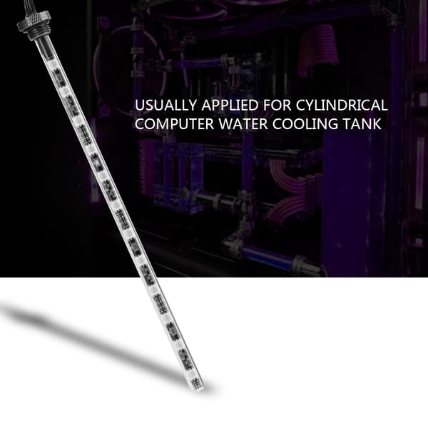22cm Datamaskin Sylinder Vannkjøling Tank Lys Virus Reservoar LED Rør Lampe Belysning